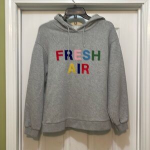 Etre Cecile - gray hoodie sweatshirt with FRESH AIR imprint - size S